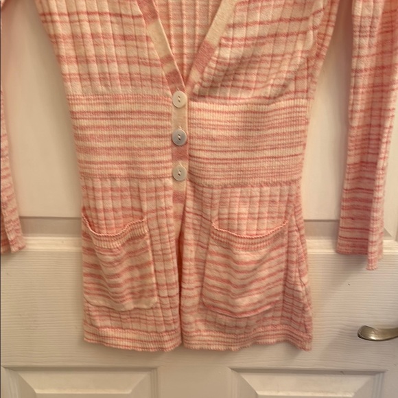 Calvin Klein Jeans Pink and White Cardigan Sweater - Picture 4 of 4